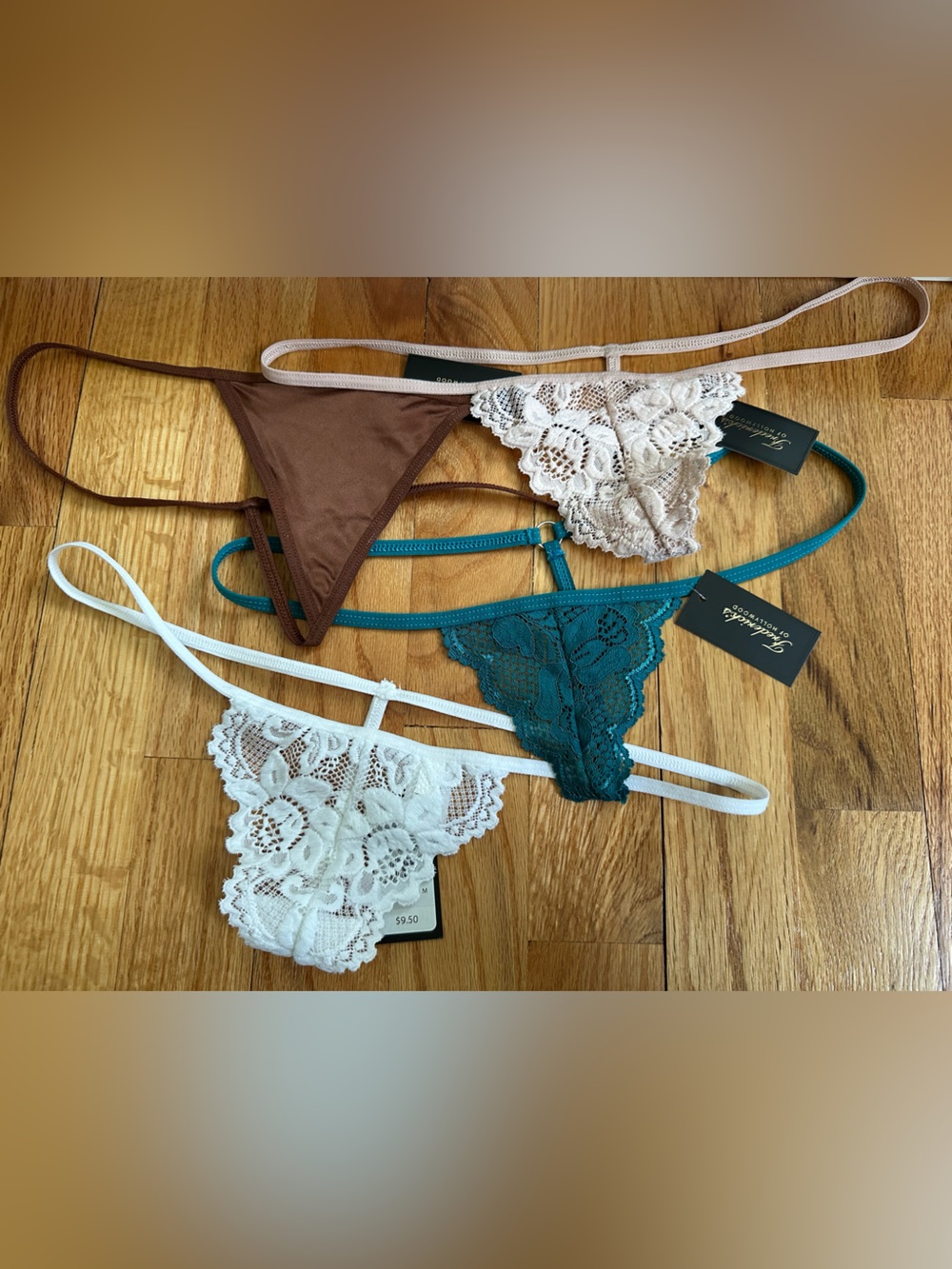 ✨NWT✨ Frederick’s of Hollywood Micro g-Set - White, Teal, Blush & Brown